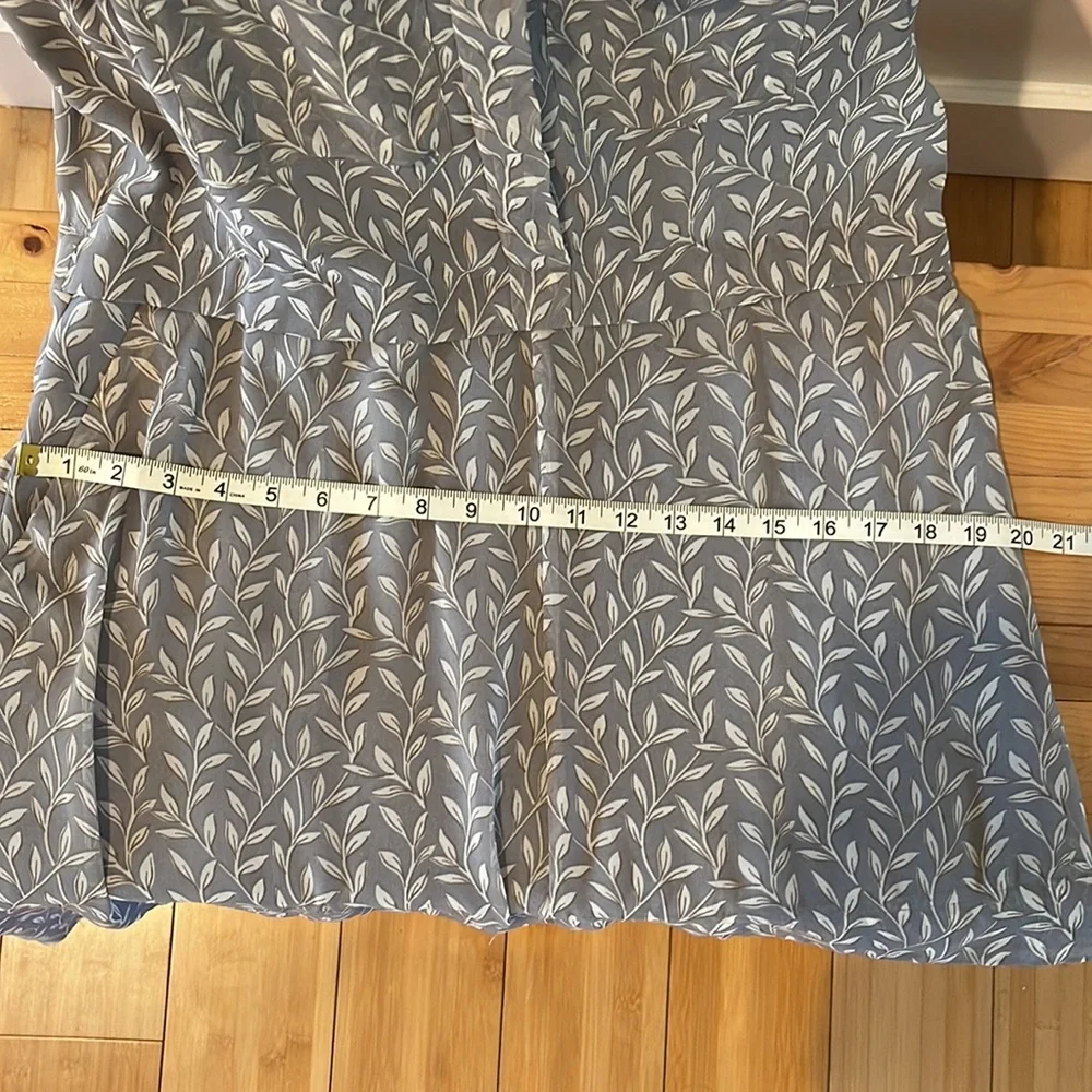 Madewell Sleeveless Button Front Leaf Print Shift Midi Dress Fully Lined Grey 2 - Picture 10 of 11